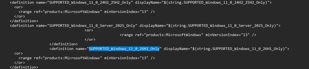 اشاره به ویندوز ۱۱ 26H1 در فایلهای مایکروسافت
