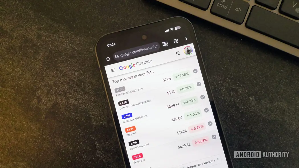 نمای اصلی گوگل فایننس