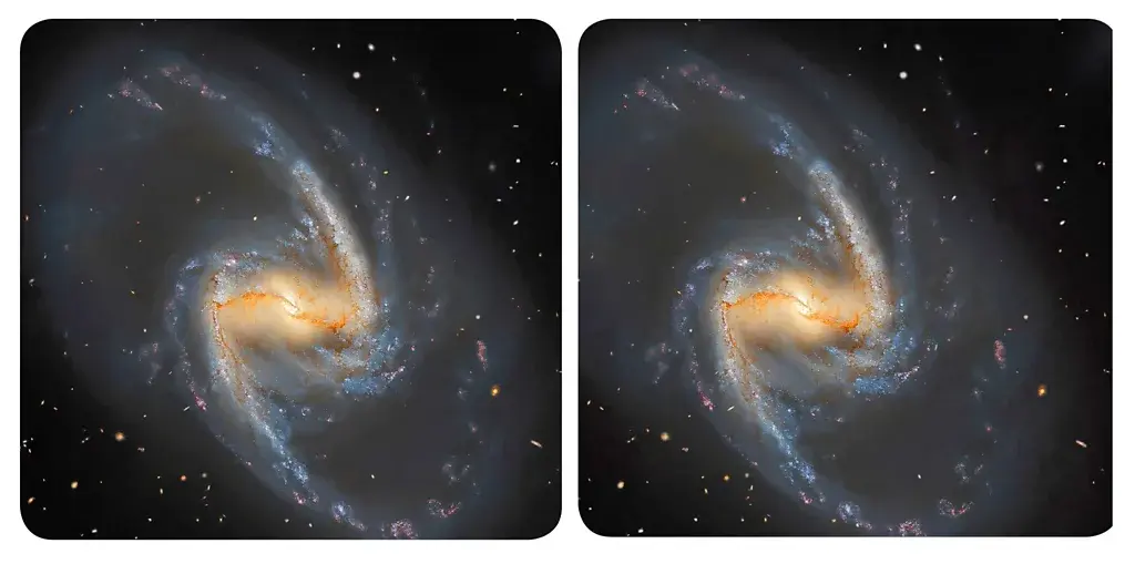 کهکشانهای مارپیچی میلهای بازوهایی دارند که از دو انتهای یک توده مرکزی شکل میگیرند، مانند کهکشان مارپیچی میلهای بزرگ NGC 1365 که در این تصویر دیده میشود (اعتبار عکس: جی-پی متساواینیو)