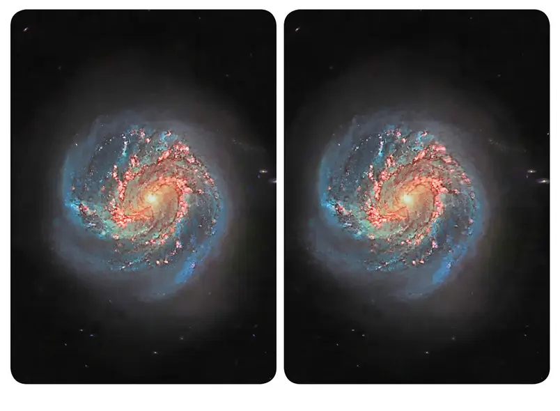 تصاویر جی-پی متساواینیو طیف فوقالعادهای از رنگها و اشکال موجود در کهکشانها را نشان میدهد؛ M83، که در اینجا دیده میشود، شبیه تیله بازی کودکان است (اعتبار عکس: جی-پی متساواینیو)