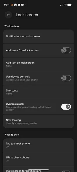 تنظیمات صفحه قفل در اندروید