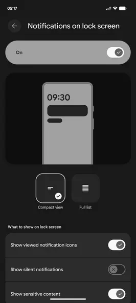 نمایش اعلانهای حساس فعال در اندروید