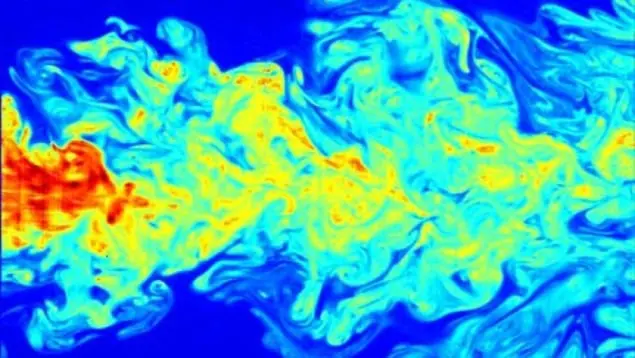 تصویر یک جت پرآشوب