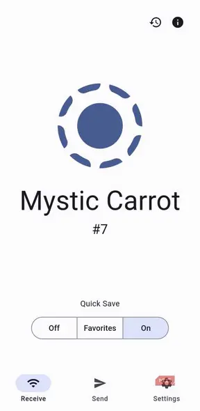 صفحهٔ اصلی برنامه LocalSend در اندروید