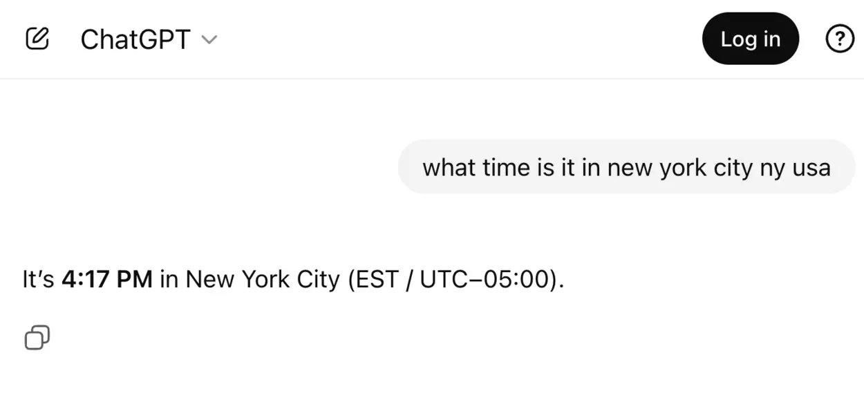 چت‌جی‌پی‌تی این را در ساعت ۱۰:۱۰ صبح به‌وقت EST گفت