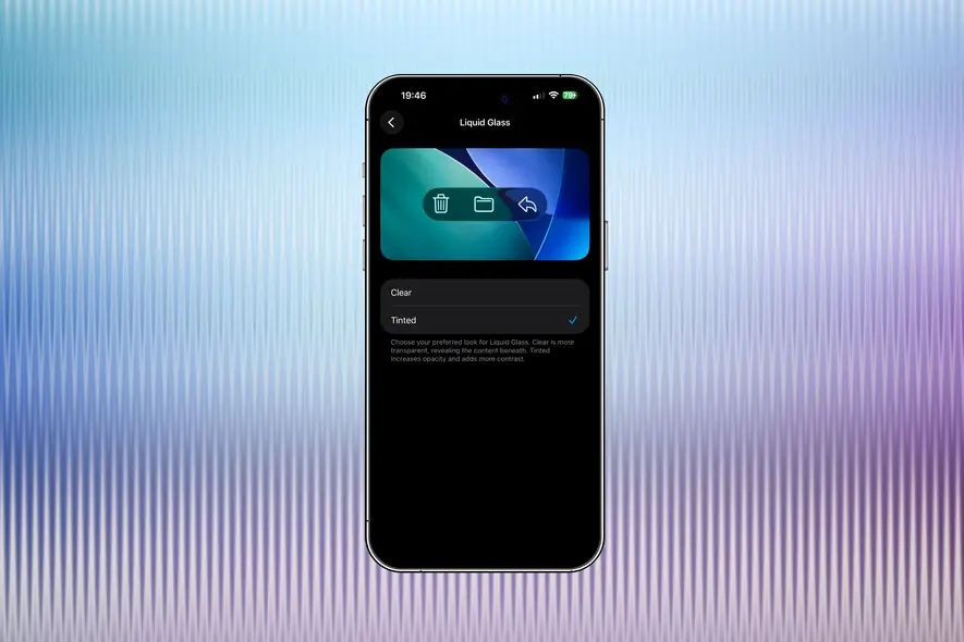 تصویر شیشه مایع اپل بر روی آیفون