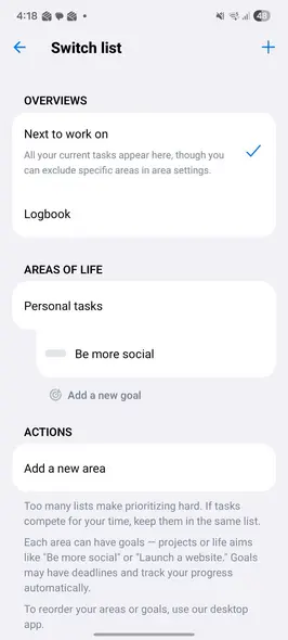 لیست کارهای Lunatask