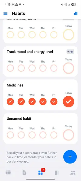 ردیاب عادت Lunatask