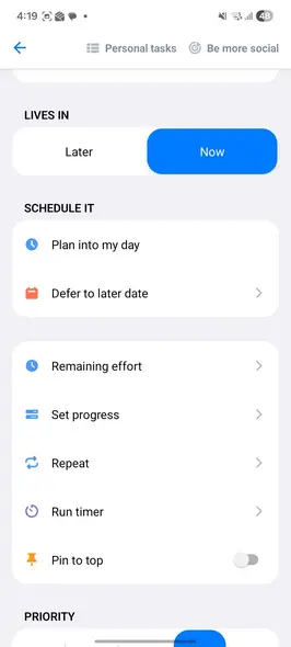 افزودن کار جدید در Lunatask