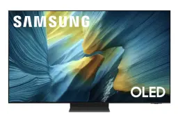 تلویزیون Samsung S95F OLED با اسکرینسیور غارهای آبی و زرد