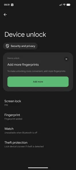 تنظیمات قفلبرداری دستگاه در اندروید
