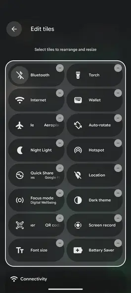 سفارشیسازی پنل تنظیمات سریع در اندروید