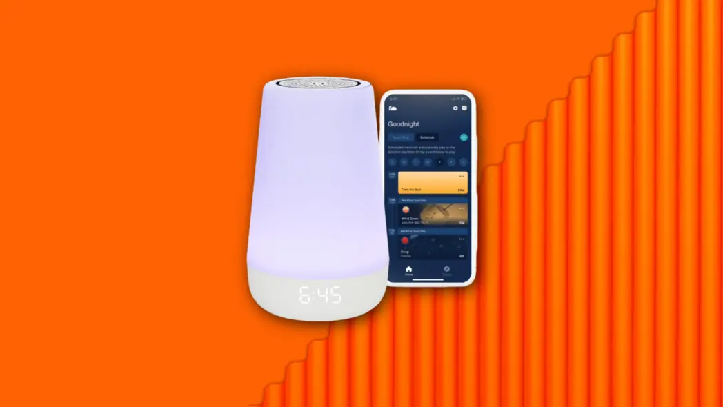 چراغ شبانه Hatch بر روی پسزمینهای نارنجی زنده