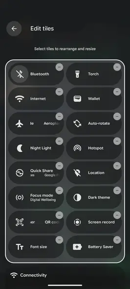 سفارشیسازی پنل تنظیمات سریع در اندروید
