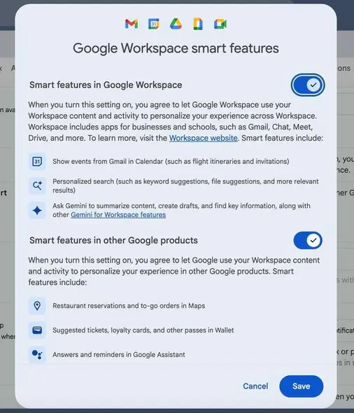 ویژگیهای هوشمند Google Workspace