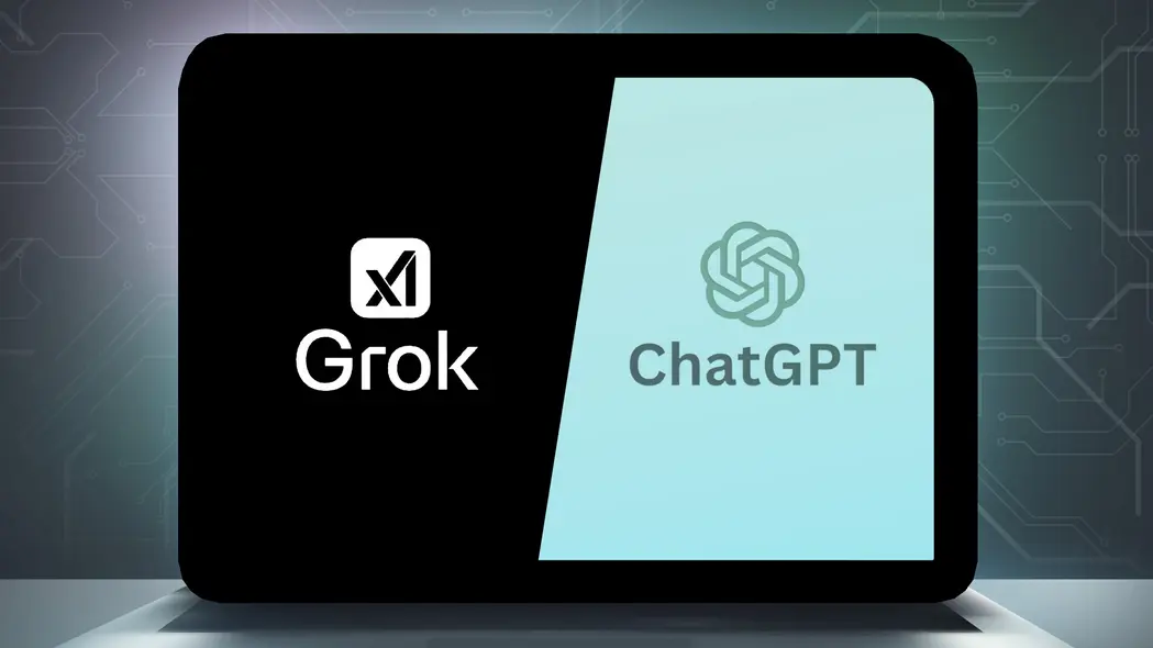 آرم‌های Grok و ChatGPT