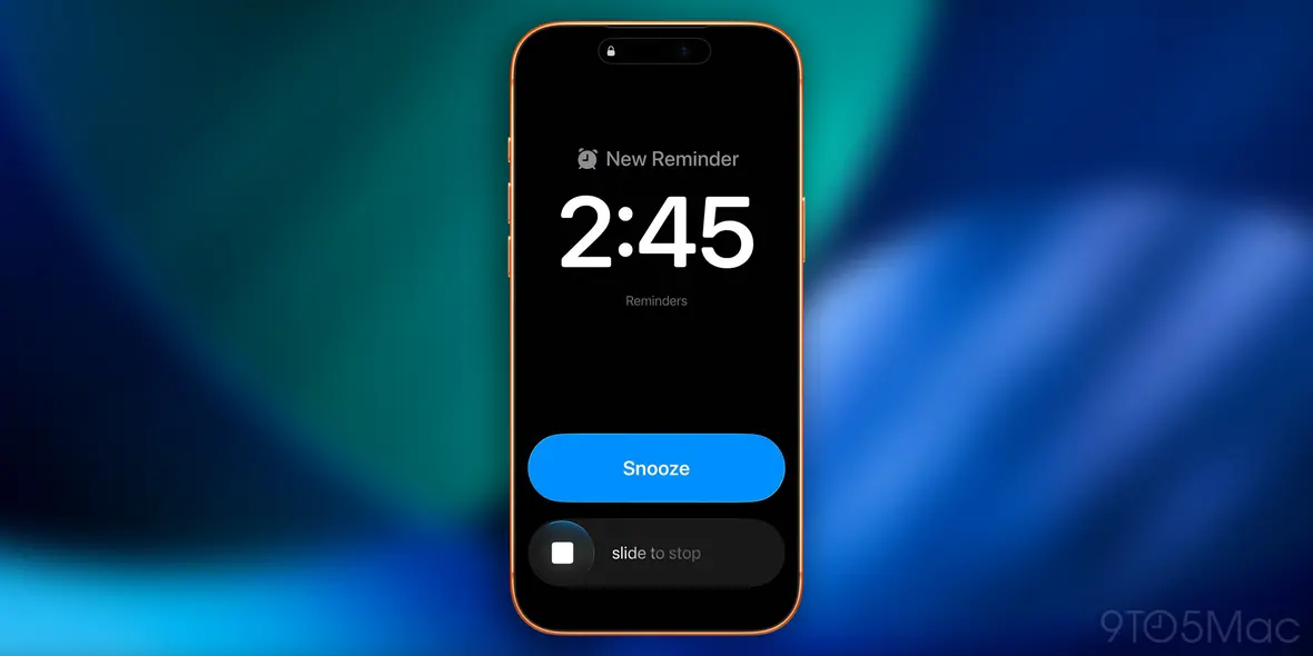 تصویری از اپلیکیشن Reminders در آیفون که قابلیت جدید تنظیم زنگ هشدار را نشان میدهد.