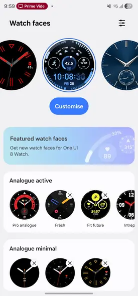 قاب‌های ساعت برنامه Galaxy Wearable برای گالاکسی واچ