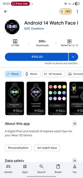 نصب قاب ساعت از Google Play