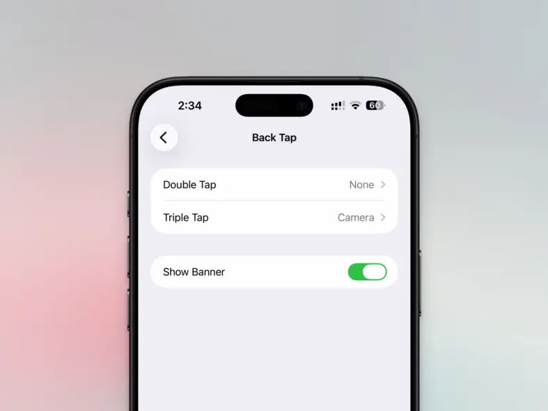 ژست‌های ضربه‌زدن به پشت آیفون