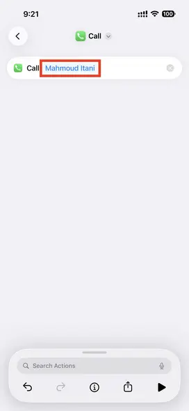 انتخاب یک مخاطب برای تماس