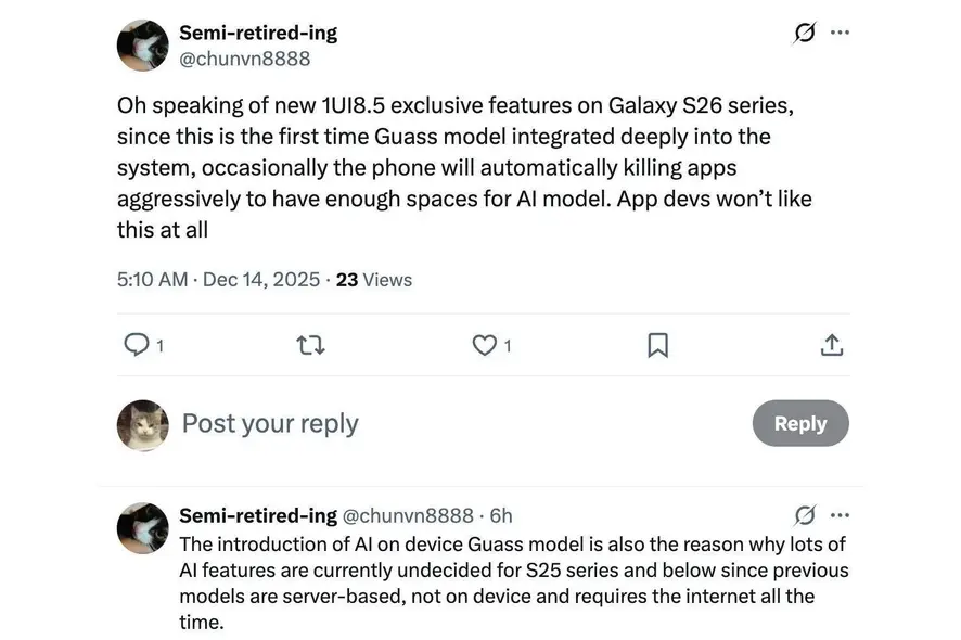 هوش مصنوعی Gauss در Galaxy S26
