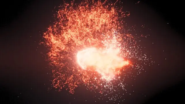 تصویر هنری از برخورد دو آستروئید