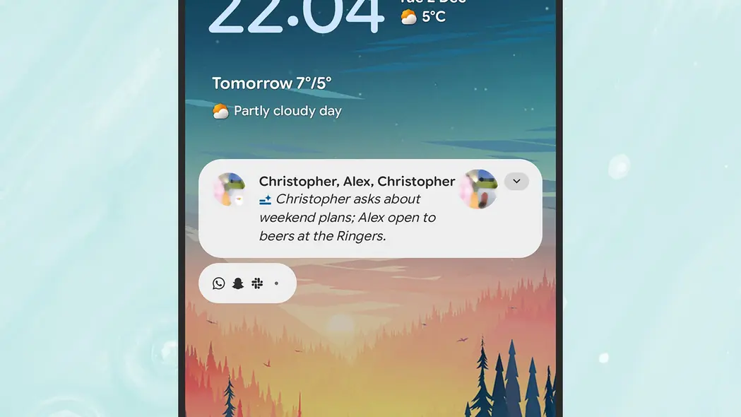 خلاصه‌های اعلان هوش مصنوعی اندروید ۱۶