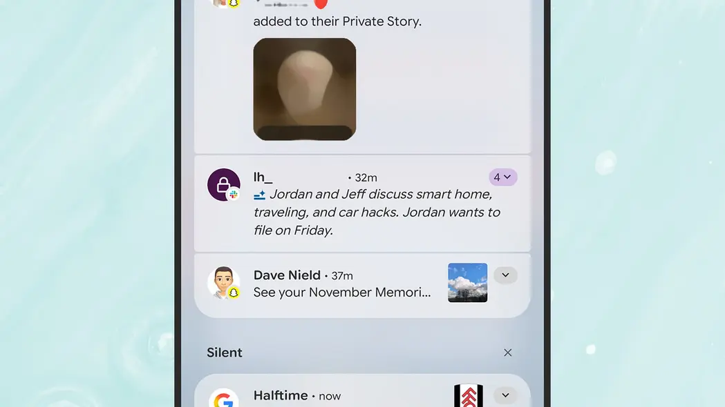 خلاصه‌های اعلان هوش مصنوعی اندروید ۱۶