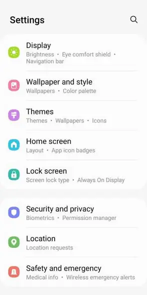 تنظیمات اندروید