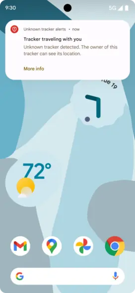 روی اعلان ردیاب ضربه بزنید تا نقشه باز شود