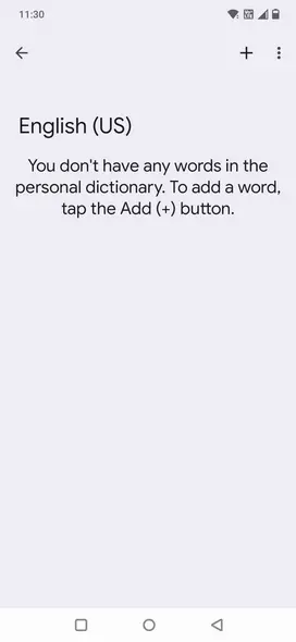 تصویر صفحه‌ای که نشان می‌دهد چگونه یک واژه‌نامه شخصی در جی‌برد اضافه شود