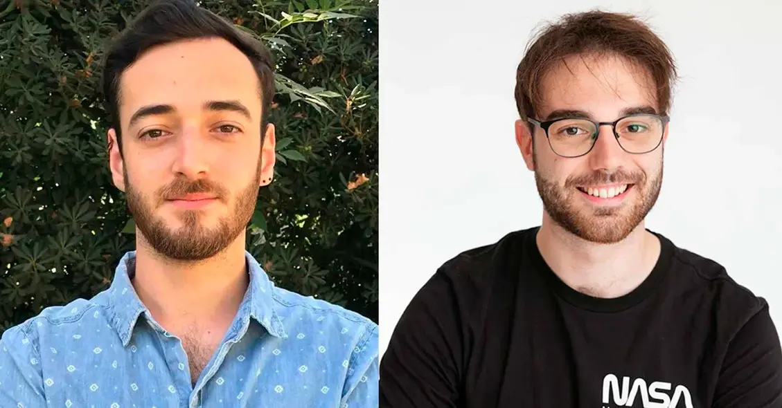 دانشجویان دکتری لوئیس (چپ) و مکس (راست) تاتوی آینه شش‌ضلعی معروف تلسکوپ فضایی جیمز وب را برای جشن گرفتن راه‌حلشان جهت رفع مشکلات تلسکوپ انجام دادند. منبع: دانشگاه سیدنی